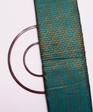 gama green elephant design banarasi brocade silk fabric b127 6168